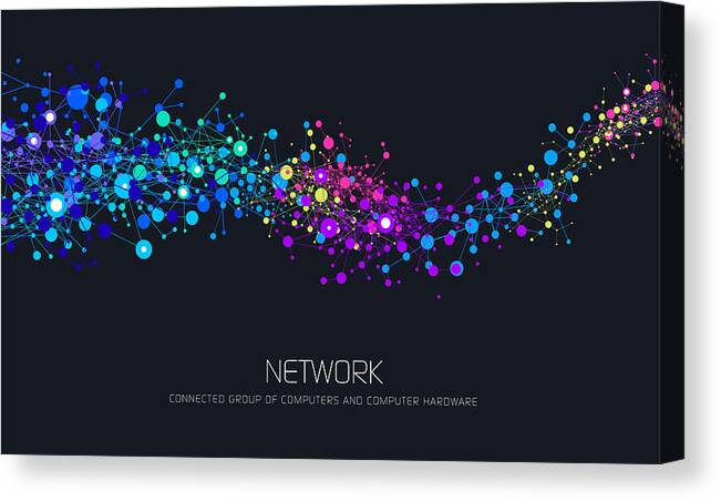 Internet Canvas Print featuring the drawing Abstract Network Background #35 by AF-studio