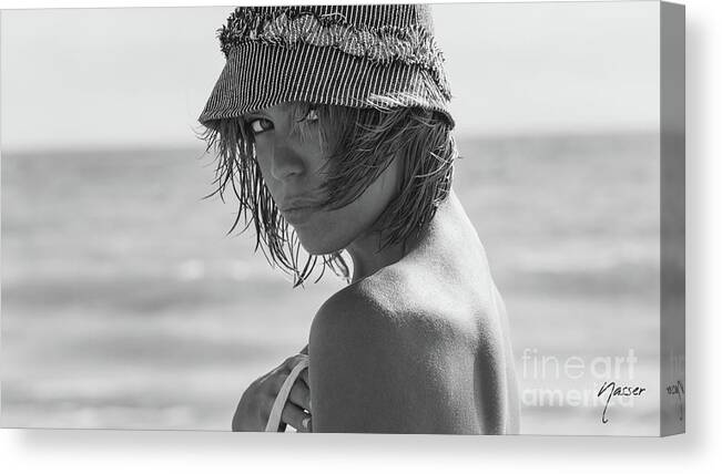 20-25 Years Canvas Print featuring the photograph 7536 Babe Model Actor Rachael enjoying Delray Beach by Amyn Nasser Fashion Photographer