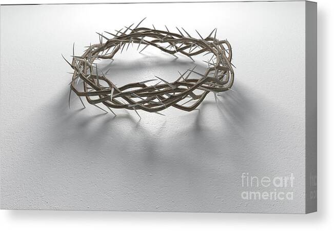 Crown Canvas Print featuring the digital art Crown Of Thorns #8 by Allan Swart