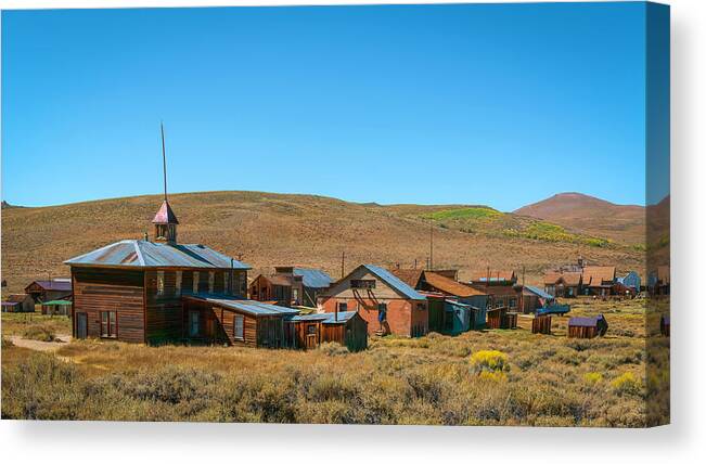 Bodie Canvas Print featuring the photograph A Crisp Fall Day in Bodie CA by Lindsay Thomson