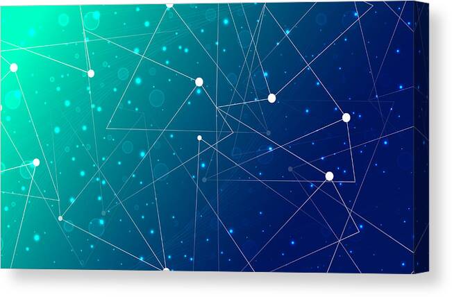 Internet Canvas Print featuring the drawing Abstract Network Background by AniGraphics