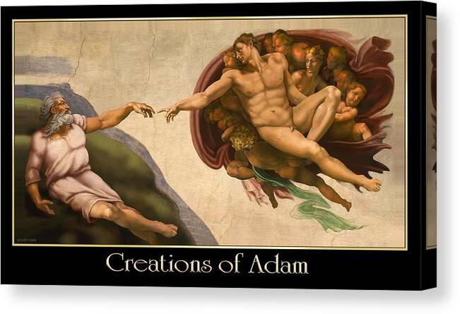Creation Canvas Print featuring the digital art Creations of Adam by Scott Ross