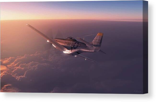 P-51 Canvas Print featuring the digital art Air Force 801 by Adam Burch