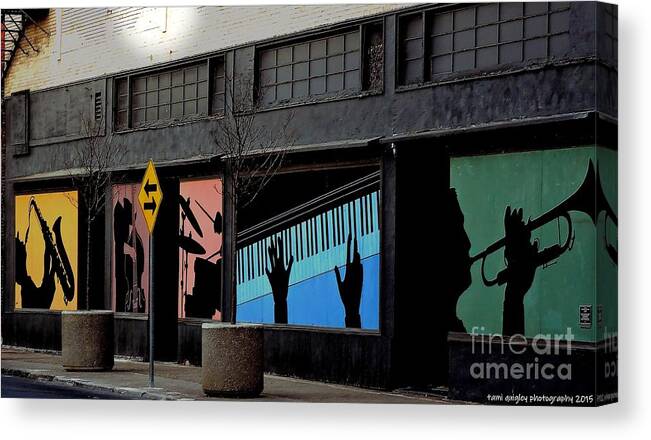 Street Photography Canvas Print featuring the photograph And All That Jazz by Tami Quigley