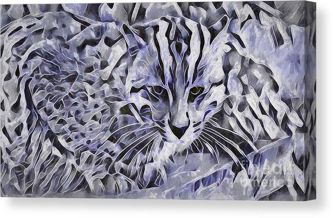 Animals Canvas Print featuring the photograph Animal Abstract Art - Eurasian Wildcat by Philip Preston