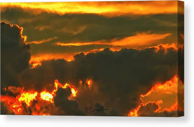 Sunsets Brillant Sunsets Chromatic Sunsets Summer Skys Summer Sunsets Canvas Print featuring the photograph August Fire Sky 2020 by Ruben Carrillo