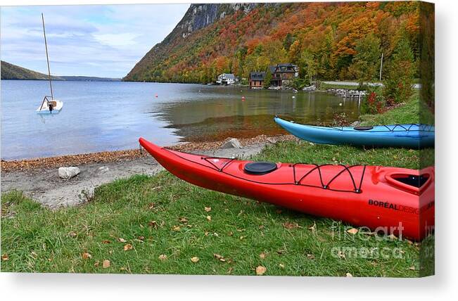 Vermont Canvas Print featuring the photograph Autumn at Lake Willoughby by Steve Brown