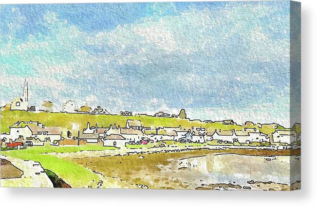 Lossiemouth Canvas Print featuring the digital art Autumnal Lossiemouth by John Mckenzie