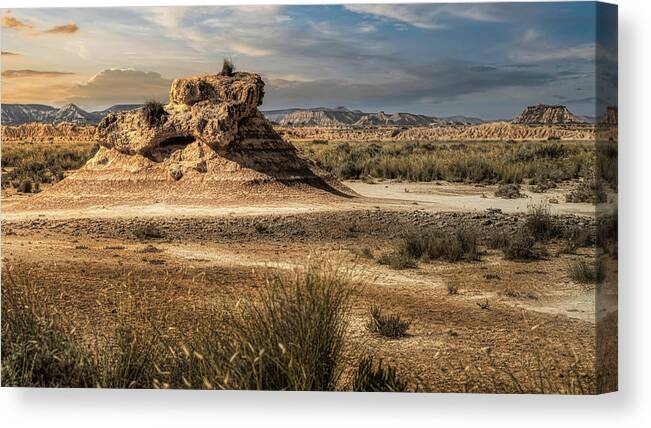 Landscape Canvas Print featuring the photograph Bardena Blanca - Bardenas Reales by Micah Offman