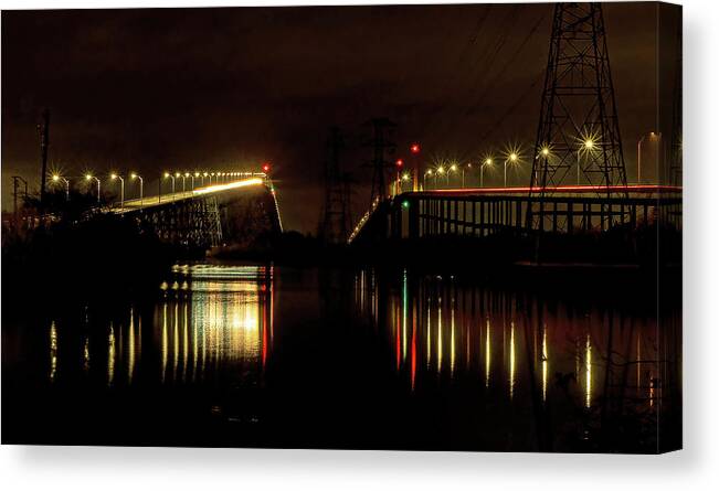 Bridge Canvas Print featuring the photograph Between the Bridges by Jerry Connally
