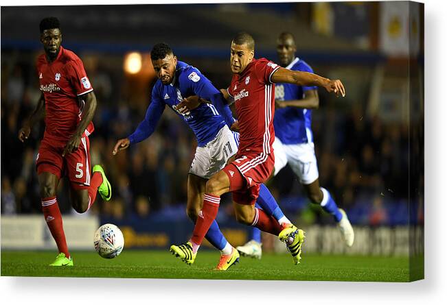 St Andrews Stadium Canvas Print featuring the photograph Birmingham City v Cardiff City - Sky Bet Championship by Gareth Copley