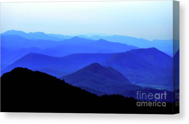 Scenic-blueridge-mountains-parkway Canvas Print featuring the photograph Blueridge Mountains - Parkway View by Scott Cameron