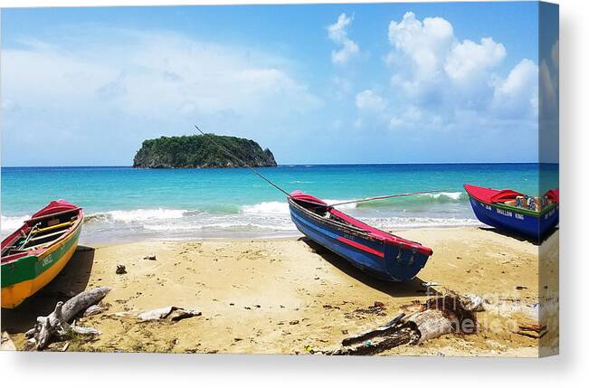 Boats On The Pagee Canvas Print featuring the photograph Boats on the Pagee 1 by Aldane Wynter