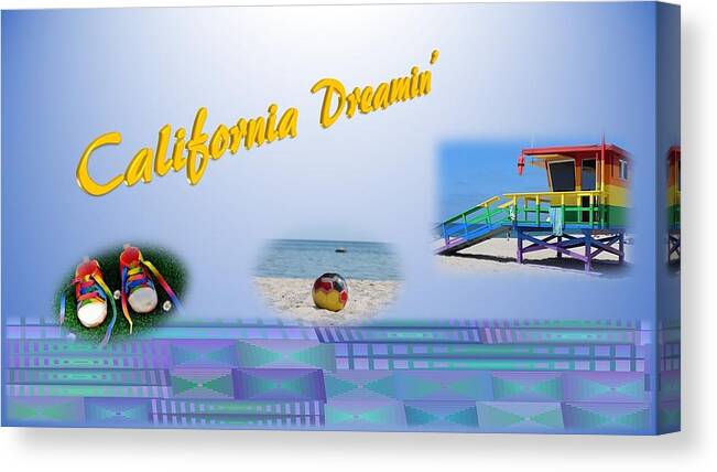 California Canvas Print featuring the mixed media California Dreaming by Nancy Ayanna Wyatt