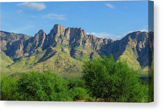 Arizona Canvas Print featuring the photograph Catalina Mountains P24861-C by Mark Myhaver