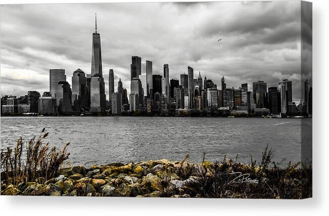 New York City Canvas Print featuring the photograph City in Black and White by Ingrid Zagers