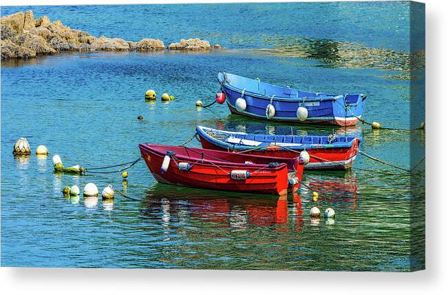 Fishing Boats Canvas Print featuring the photograph Cudillero Boats by Chris Lord