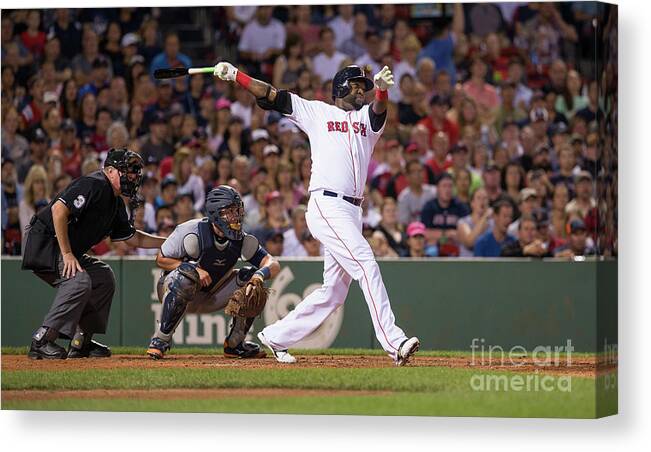 People Canvas Print featuring the photograph David Ortiz by Rich Gagnon