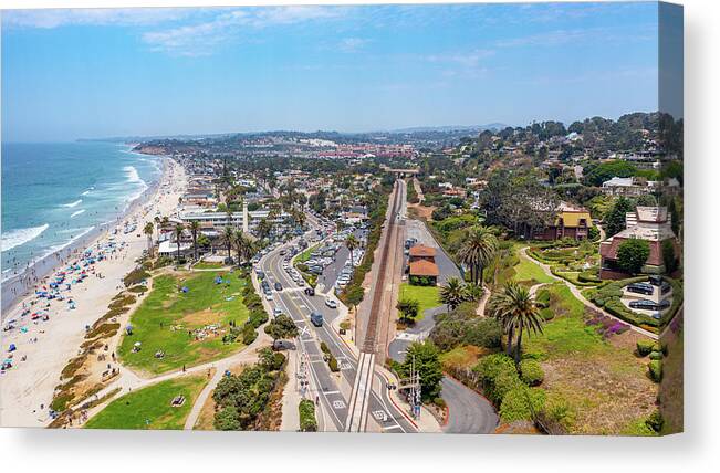 Del Mar Canvas Print featuring the photograph Del Mar California Drone Photo by Anthony Giammarino