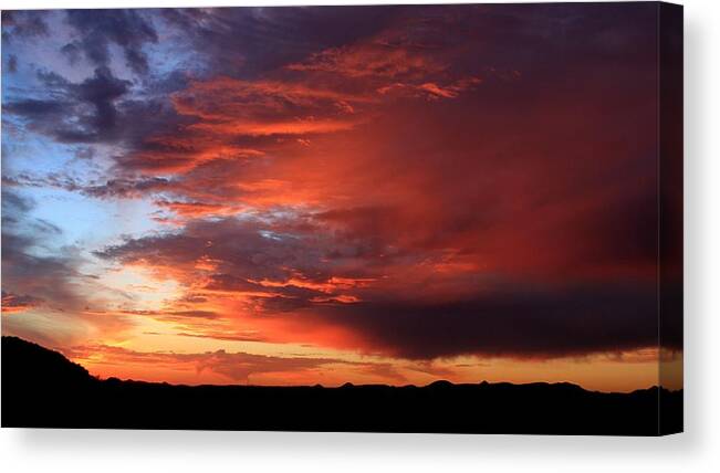 Sky Fire Canvas Print featuring the photograph SkyFire - 3 by Gene Taylor