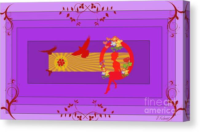 Rectangles Canvas Print featuring the digital art Design Portal by Denise F Fulmer