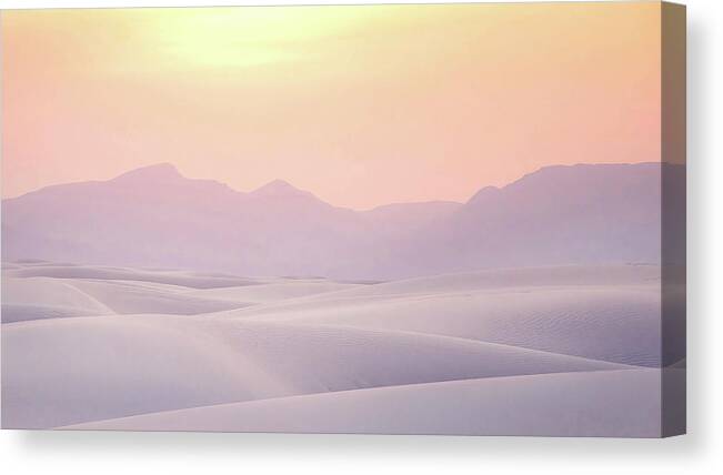 White Sands Sunset Canvas Print featuring the photograph Ethereal Unexpected Beauty by Rebecca Herranen