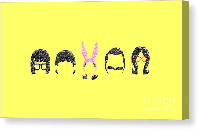 Family Canvas Print featuring the drawing Family Silhouette by Darrell Foster