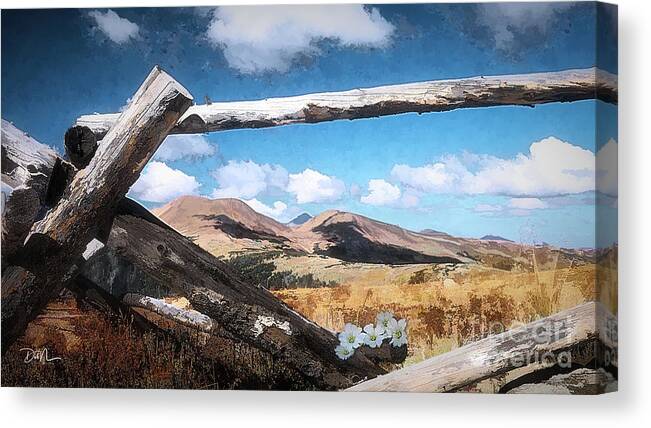 Colorado Mountain Canvas Print featuring the digital art Fence Frame by Deb Nakano