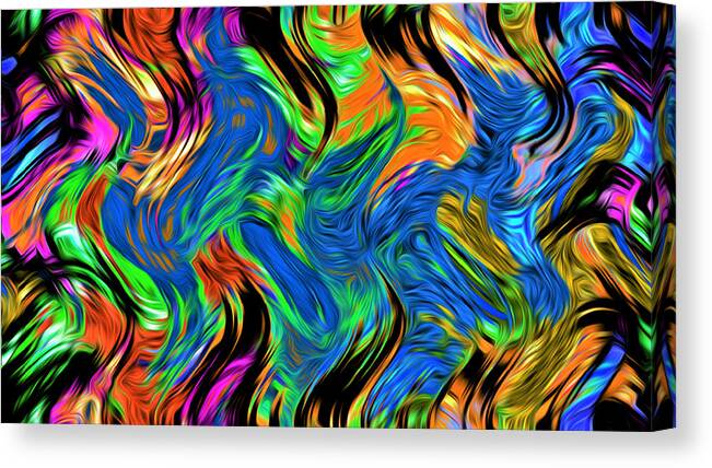 Abstract Canvas Print featuring the digital art Flames of Passion - Abstract by Ronald Mills