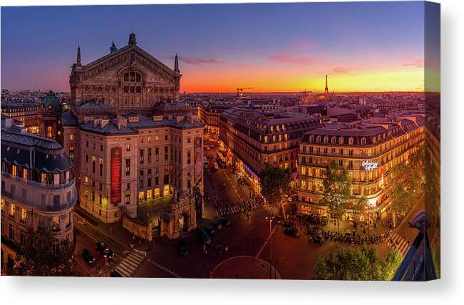Blue Hour Canvas Print featuring the photograph French Opera by Serge Ramelli