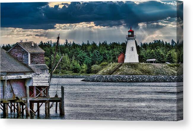 Campobello Island Canvas Print featuring the photograph Friar's head lighthouse by Gary Shepard