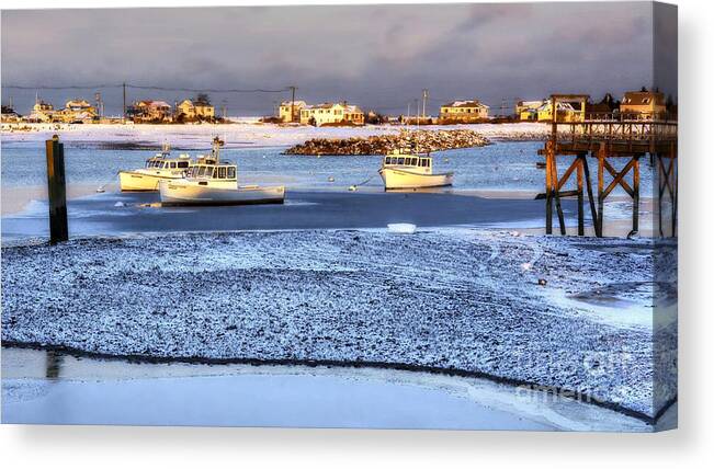 Rye Harbor Canvas Print featuring the photograph Frozen Harbor by Steve Brown