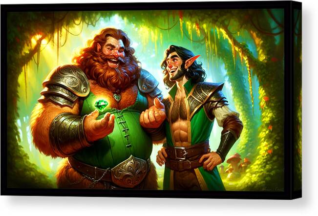 Enchanted Forest Canvas Print featuring the digital art GAME GRUMPS - Dan and Arin by Shawn Dall