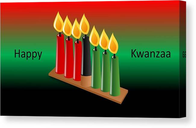 Kwanzaa Canvas Print featuring the mixed media Happy Kwanzaa by Nancy Ayanna Wyatt