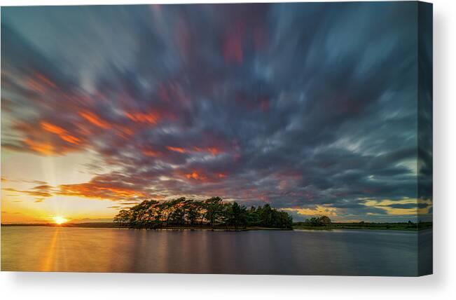 Framing Places Photography Canvas Print featuring the photograph Hatchet Pond Sunset by Framing Places