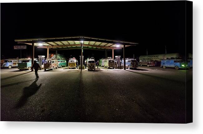 Richard Kimbrough Canvas Print featuring the photograph Hayfork Gas Station Invasion by Richard Kimbrough