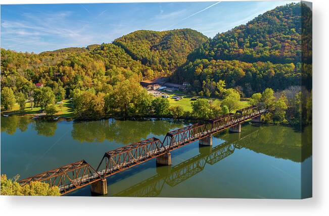 Virginia Canvas Print featuring the photograph Hiwassee Trestle 8 by Star City SkyCams
