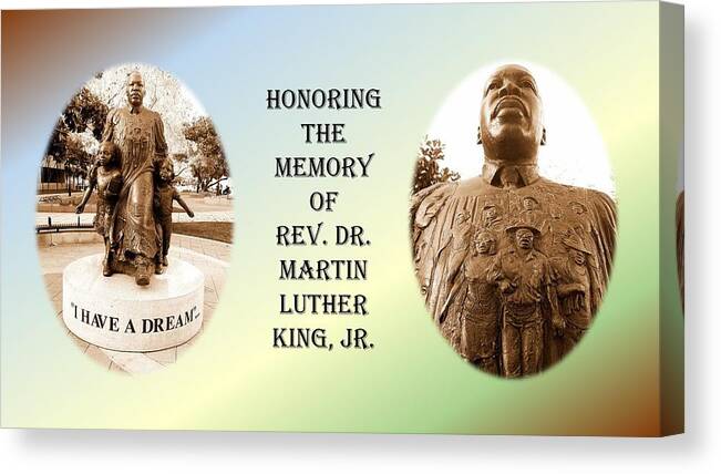 Mlk Canvas Print featuring the mixed media Honoring Reverend Doctor Martin Luther King Jr by Nancy Ayanna Wyatt