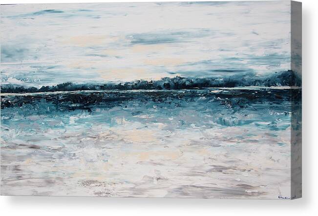 Blue Canvas Print featuring the painting Horizon by Katrina Nixon