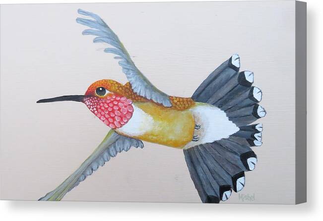 Hummingbird Canvas Print featuring the painting Hummingbird Book Box 3 by Mishel Vanderten