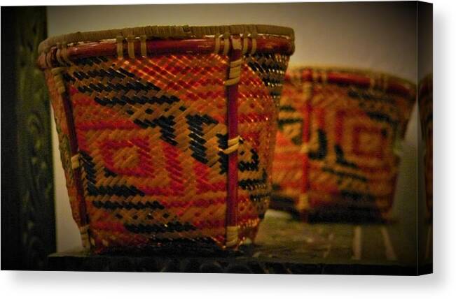 Iban Canvas Print featuring the photograph Iban tribal basket from Borneo 1 by Robert Bociaga