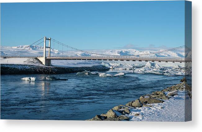 Iceland Canvas Print featuring the photograph Iceland Jokusarlon Bridge by William Kennedy