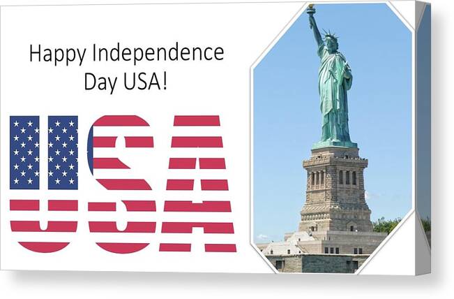 Usa Canvas Print featuring the mixed media Independence Day USA by Nancy Ayanna Wyatt