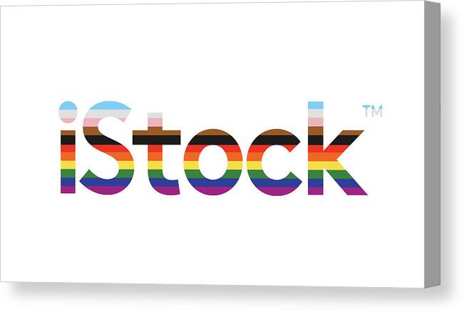 Istock Canvas Print featuring the digital art iStock Logo Pride by Getty Images
