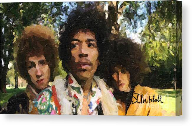 Jimi Hendrix Canvas Print featuring the painting Jimi Hendrix Experience #1 by Steve Mitchell