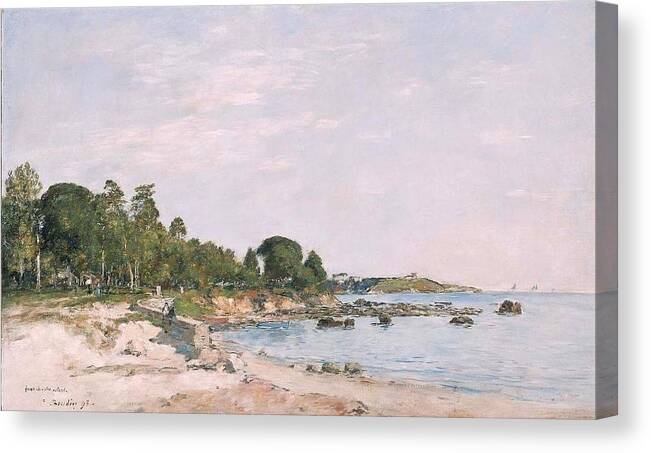 Louis Canvas Print featuring the painting Juan-les-pins the Bay and the Shore by Eugene Louis Boudin