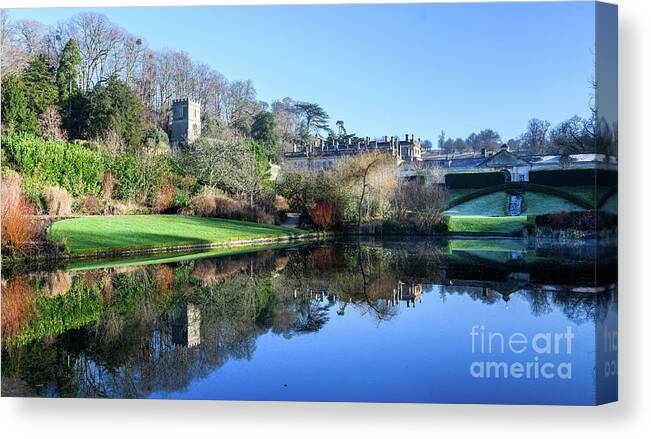 Dyhram Park Canvas Print featuring the photograph Lake at Dyrham Park by Colin Rayner