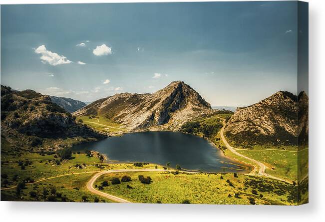 Lake Canvas Print featuring the photograph Lake Enol by Micah Offman
