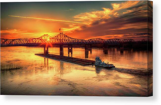 Sunset Canvas Print featuring the photograph Last Run of the Day by Susan Rissi Tregoning