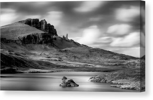 The Storr Canvas Print featuring the photograph Loch Fada- The Storr by Grant Glendinning